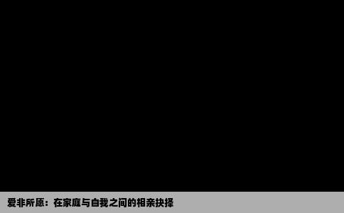 爱非所愿：在家庭与自我之间的相亲抉择