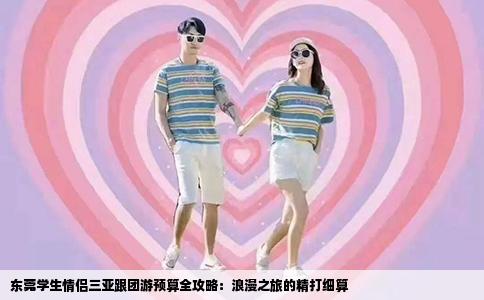 东莞学生情侣三亚跟团游预算全攻略：浪漫之旅的精打细算
